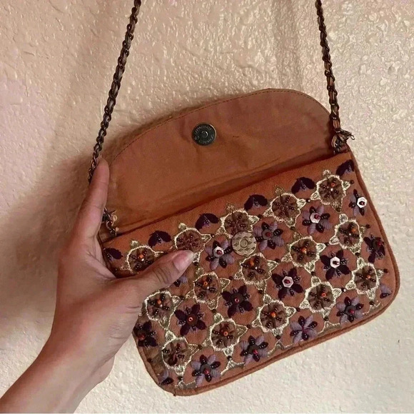 Beaded shoulder bag mini boho bag - Picture 3 of 4